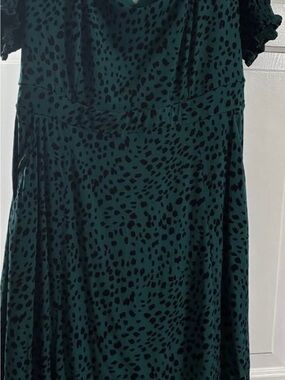 torrid Dark Green Midi Dress with Black Spot Print